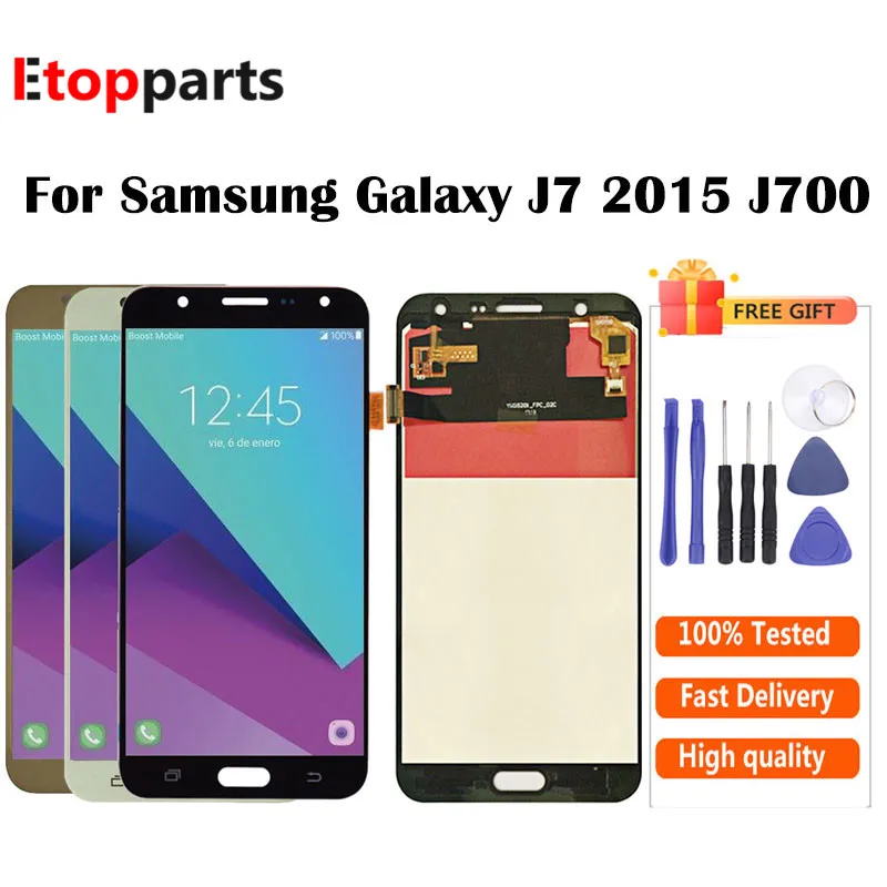 ЖК дисплей для Samsung Galaxy J7 2015 J700 J700F J700H J700M с сенсорным экраном дигитайзер сборка не