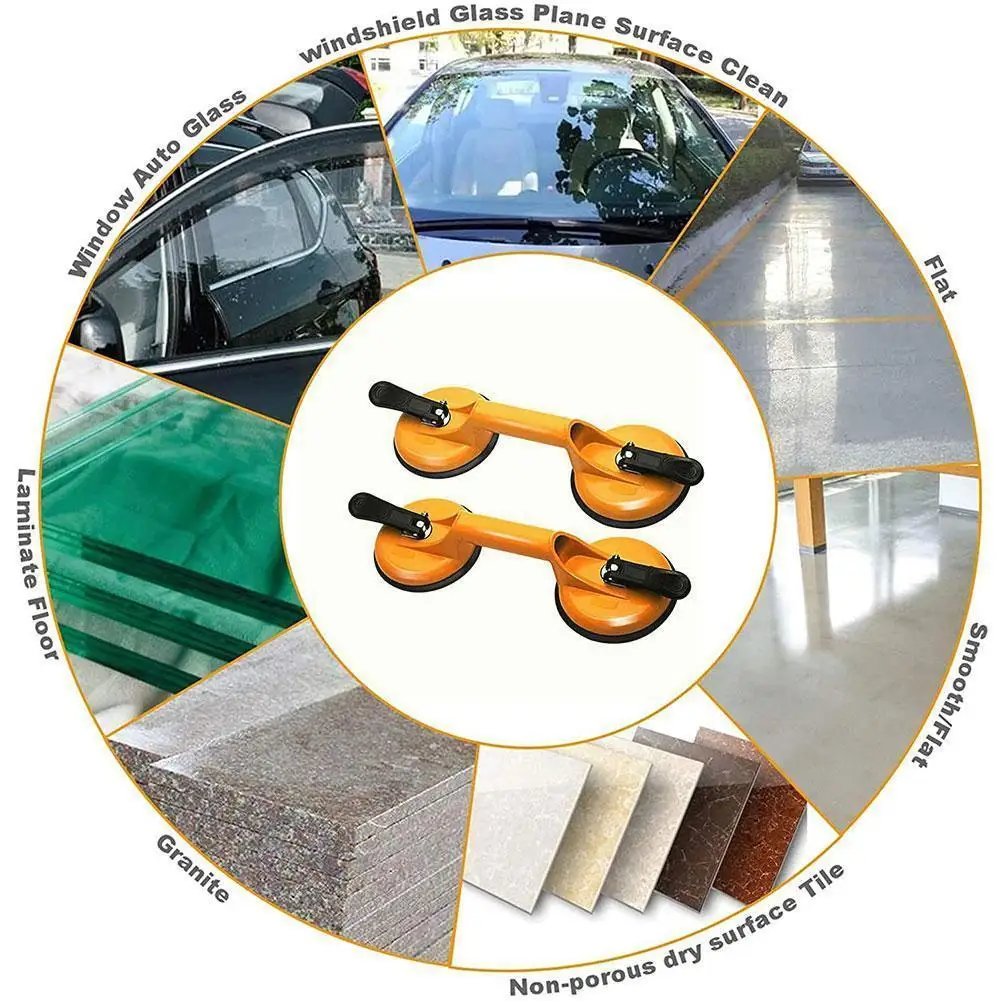 

Double Claw Heavy Suction Cup Glass Suction Cups - Iron Double Vacuum Duty Handle Heavy Puller/lifter/gripper Hooks Plate/h H5o1
