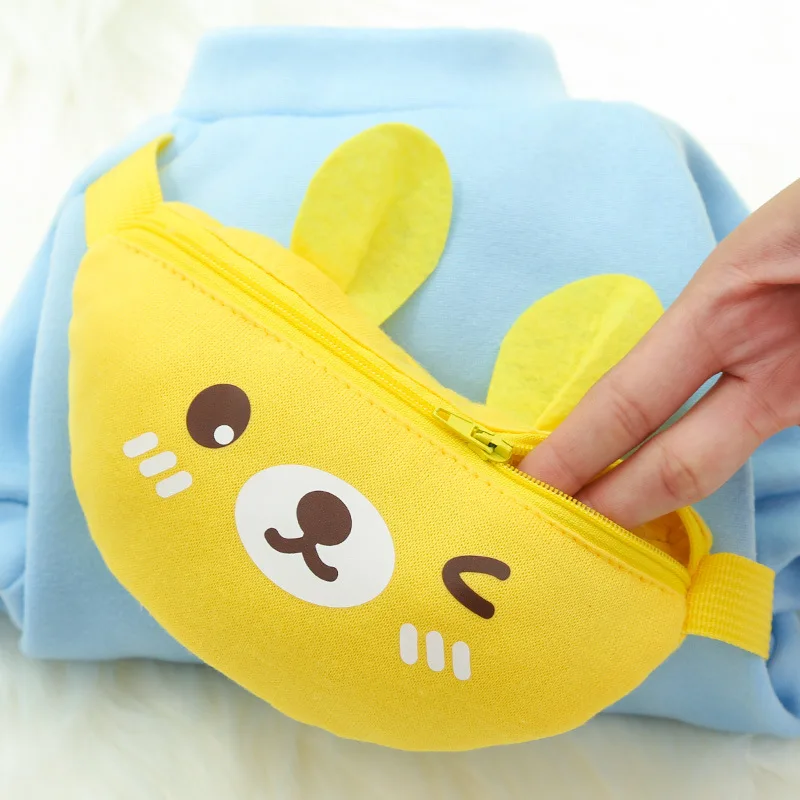 Pet clothes dog cat messenger bag zipper cute puppy autumn and winter yellow bear frog warm pet supplies | Дом и сад