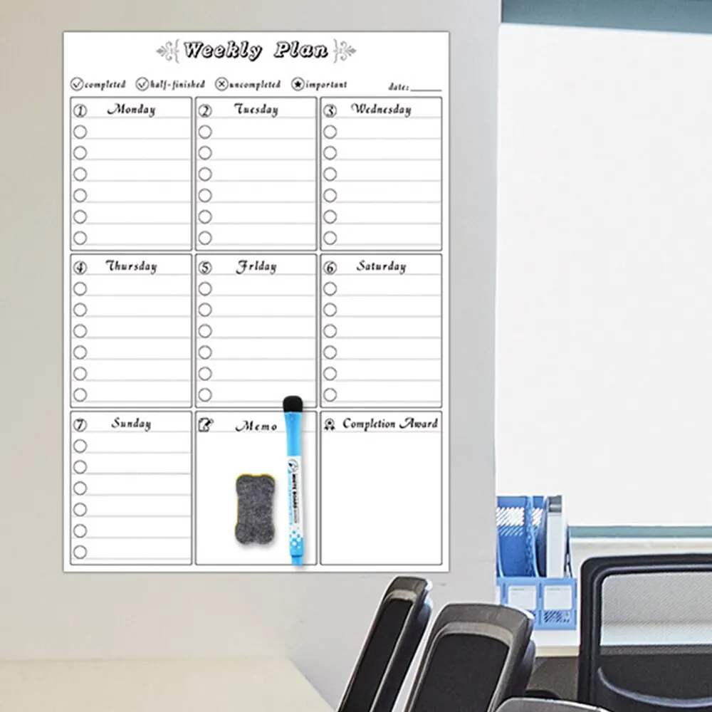 

Simple Magnetic Dry Erased Refrigerator Whiteboard Kitchen Fridge Calendar Message Board Student Kids Monthly Planner Board