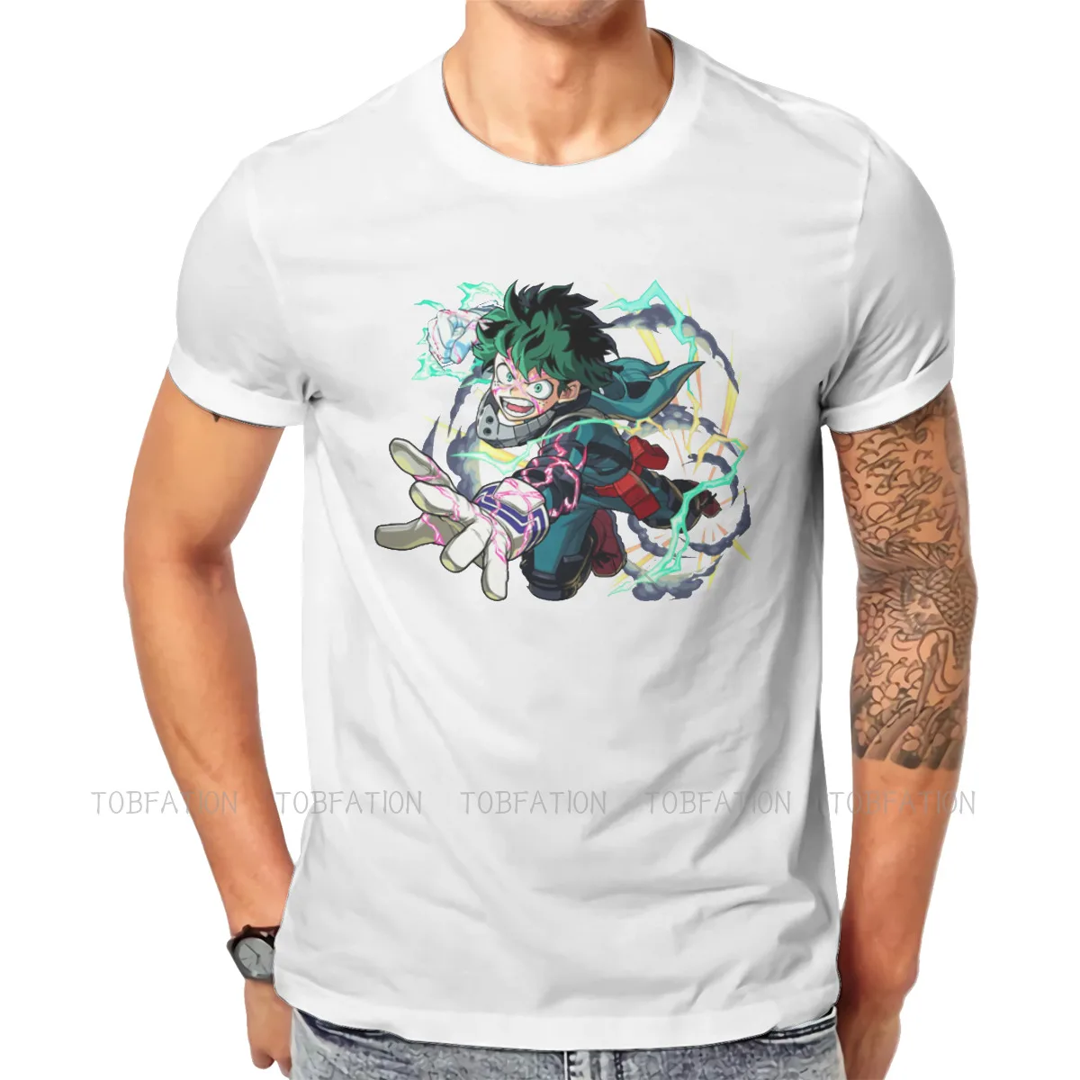 

Izuku Midoriya R Round Collar TShirt Todoroki Shoto Anime Pure Cotton Classic T Shirt Men Tops New Design Fluffy Hot Sale