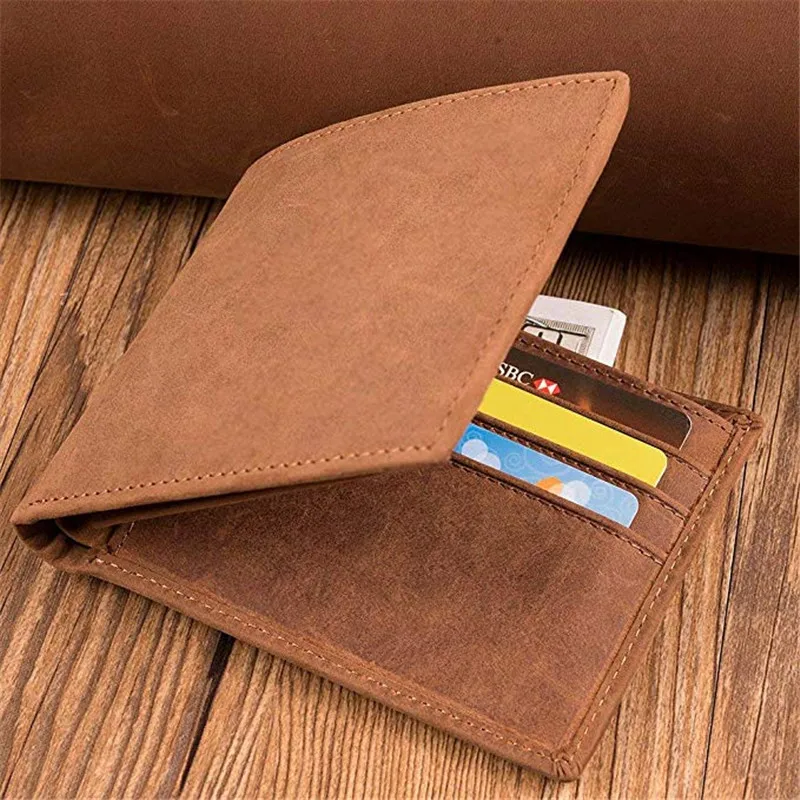 

Father's Day Gift Men's Genuine Leather Wallet Purse Case Slim Photo Pocket Cash Card Holder Anniversary Birthday For Men 6003