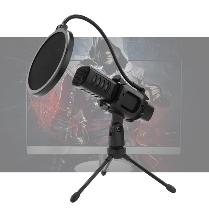 Конденсаторный микрофон Type-C для телефона ноутбука Поющая игр потоковой записи