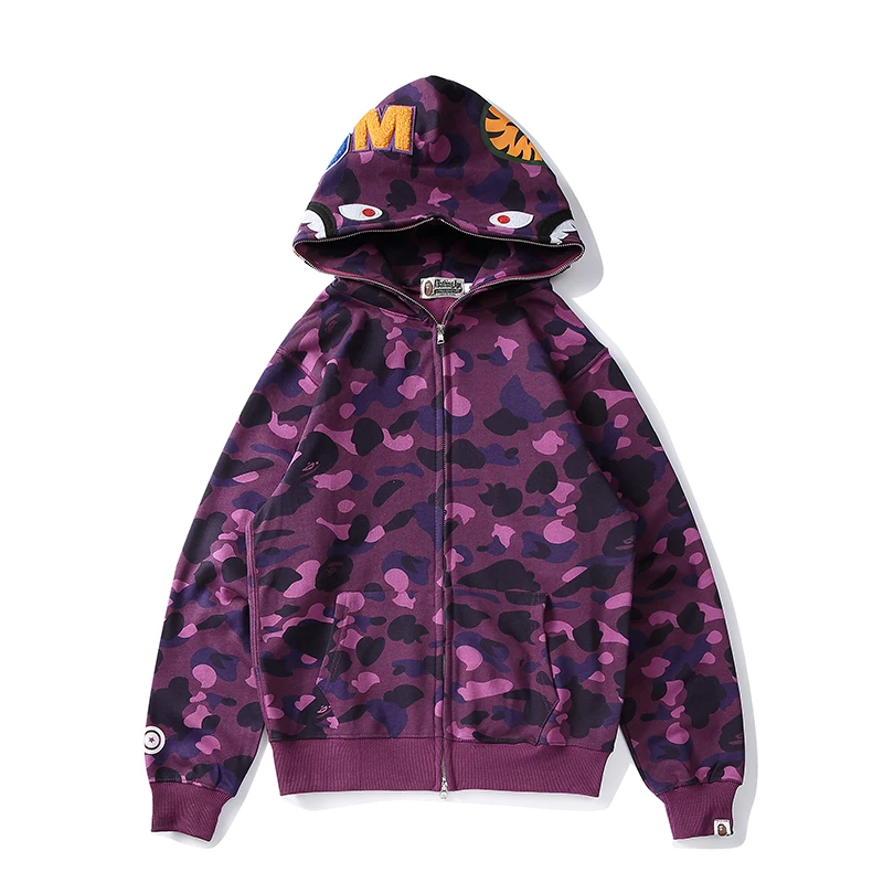 Новинка 2021 толстовки с капюшоном Bape Shark для мужчин и женщин повседневное пальто в