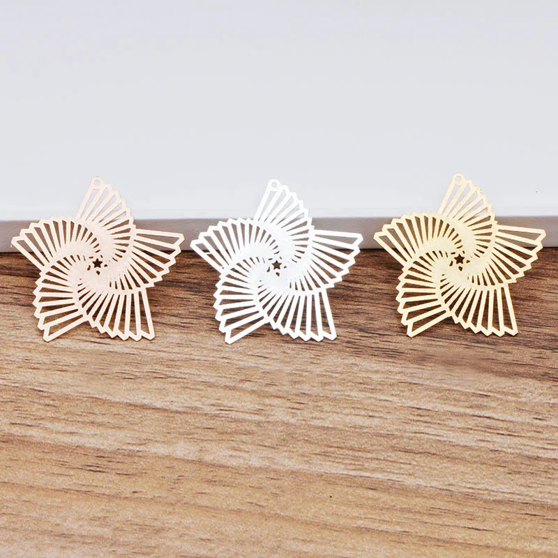 35 мм филигранные металлические серьги в виде цветка и кулон капель DIY винтажные