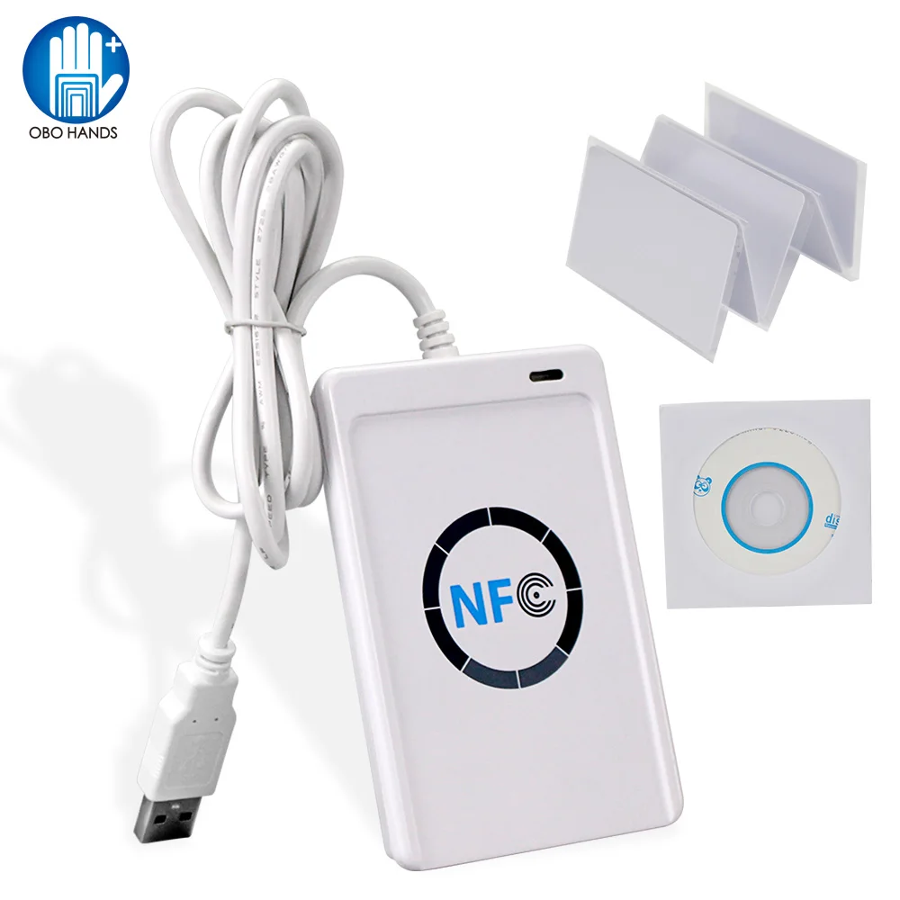 

RFID Card Reader Writer 13.56MHz Duplicator NFC Copier ACR122U Programmer with Free SDK Software S50 MF Cards ISO 14443 A/B