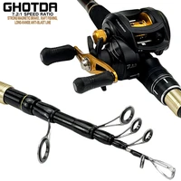 ghotda fishing rods and reels carbon rod baitcasting reel travel fishing rod set