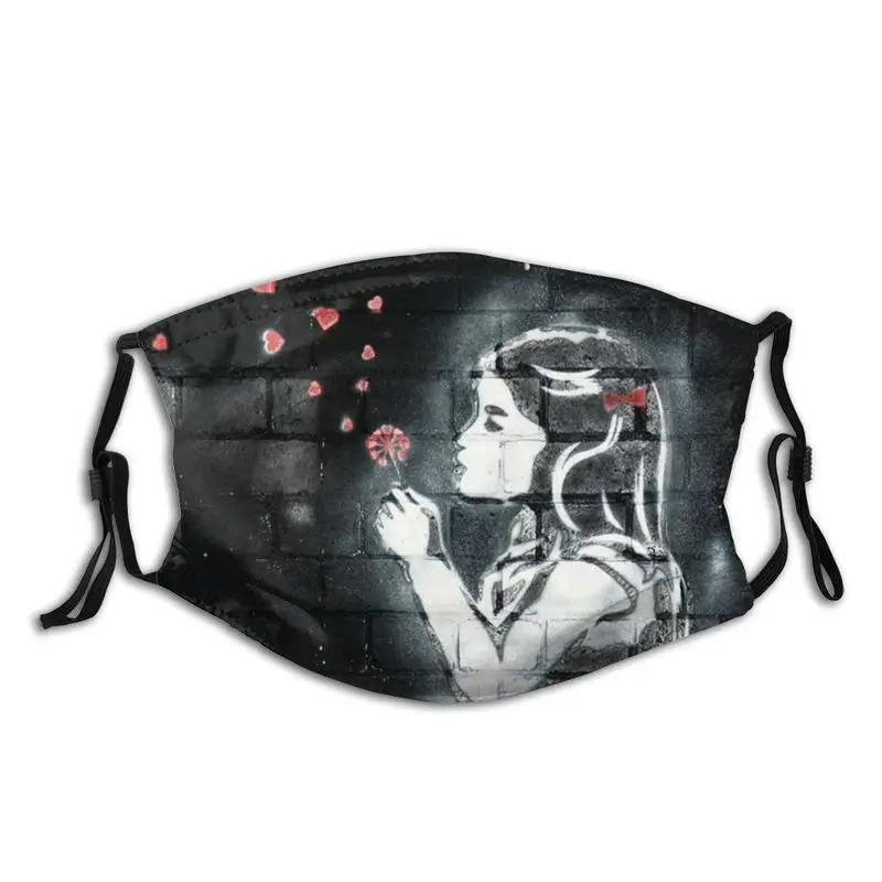 Дышащие носки для девочек дует сердца Бэнкси лицевая маска граффити в стиле