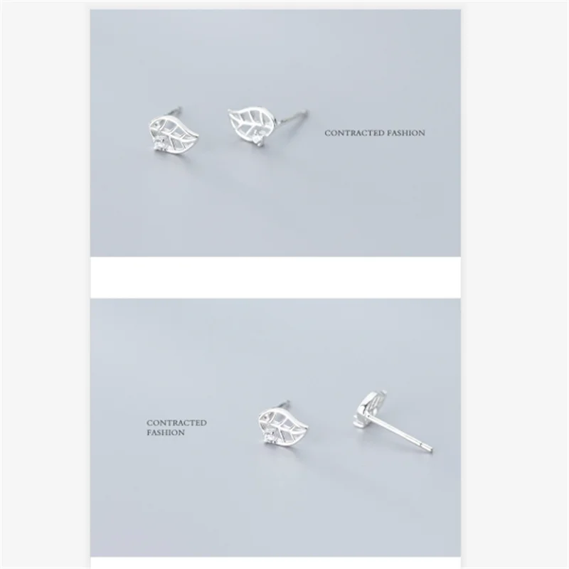 

Stud earrings for women 2021 new fashion Leaves earings fashion jewelry elegant 925 sterling silver pop earrings pendientes