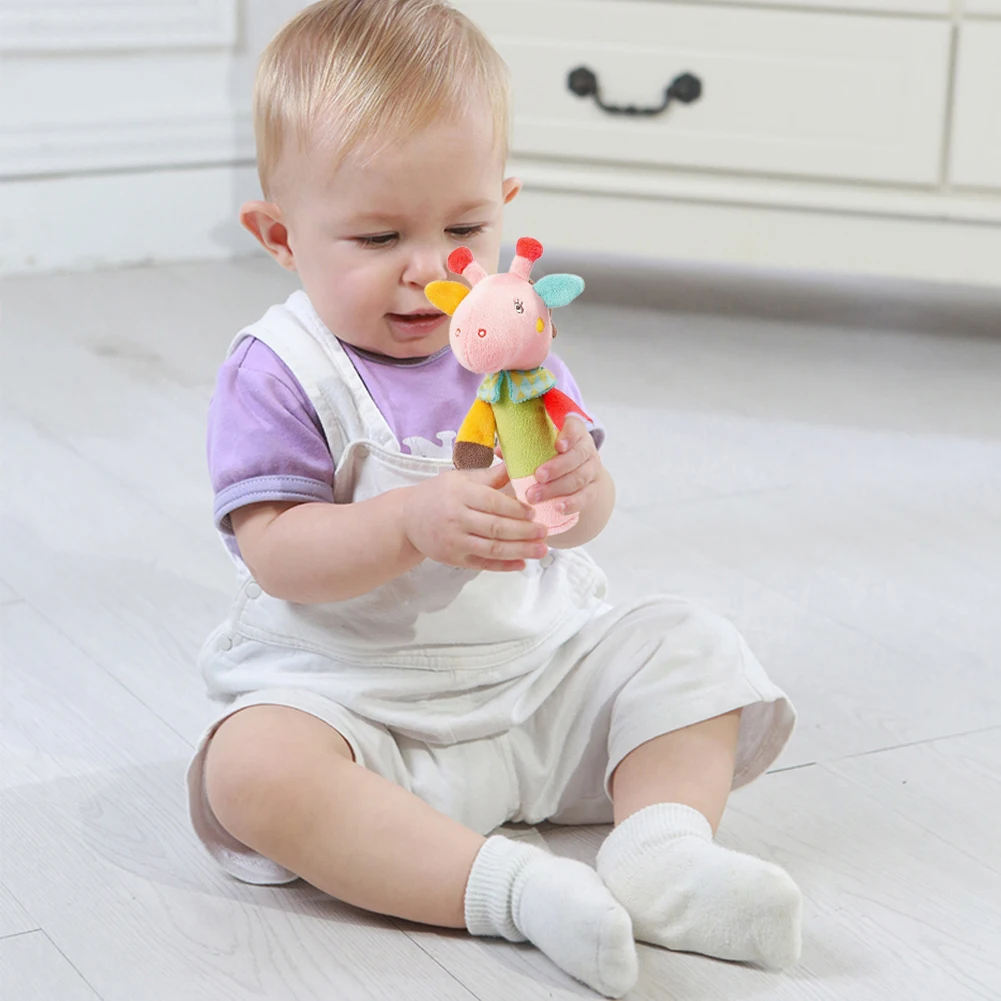 Baby Animal Hand Bell Rattle Soft Rattle Toy Newborn Rattle Mobiles Baby Toys Cute Plush Bebe Toys 0-12 Months christmas gift