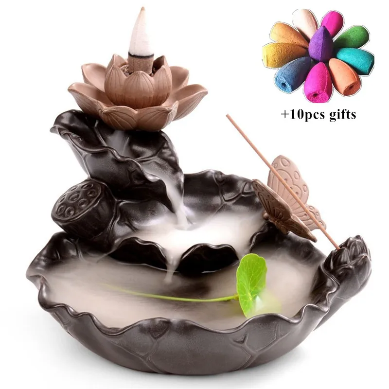 Керамический Лотос курильница с обратным потоком кадиловая держатель для