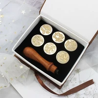 fire lacquer seal set stamp copper head seal chapter day gift box carving creative gift seal fire lacquer seal head