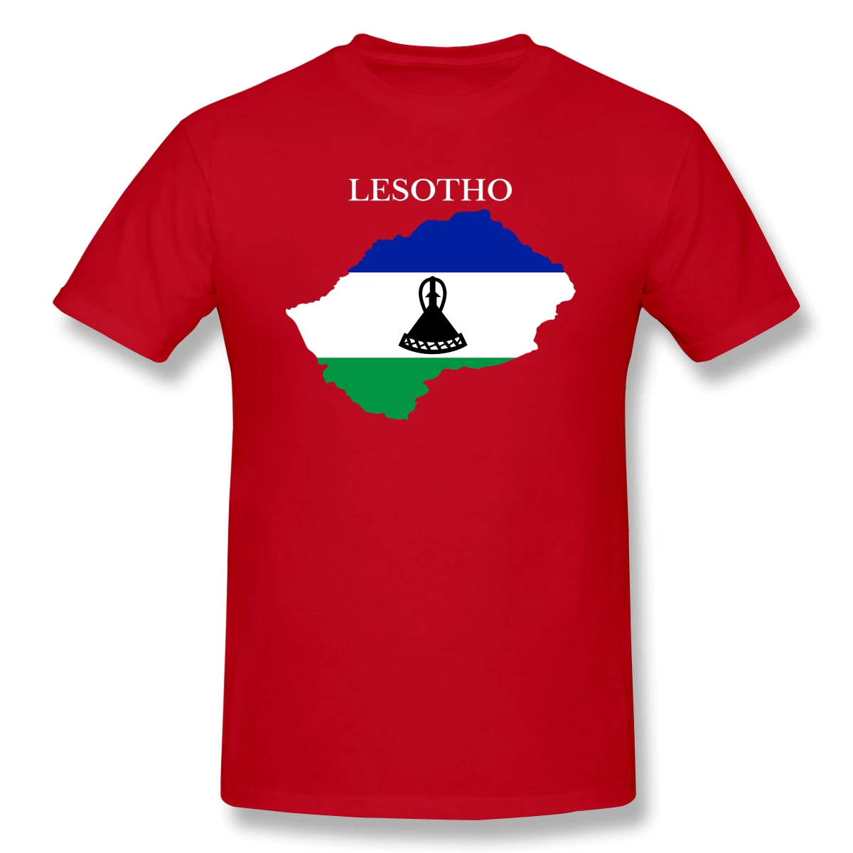 

Lesotho Map Flag Geeky Men's Basic Short Sleeve T-Shirt R282 Tops Tees European Size