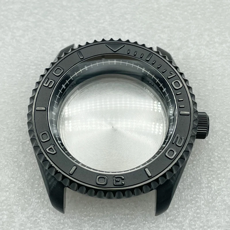 Watch Parts SKX007/009 Black PVD Coated Stainless Watch Case Sapphire Suitable For NH35/36 Automatic Movement