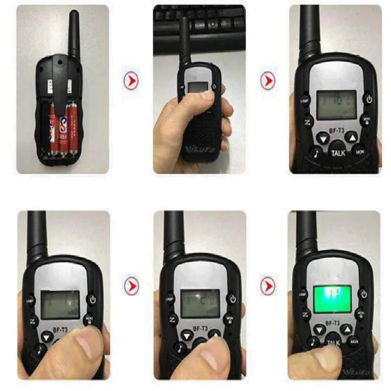 Mini Walkie Talkie BF-T3 22CH 0.5W PTT Portable Ham Cb 2 Way Radio Communicator UHF Transceiver for Children Kid Christmas Gift