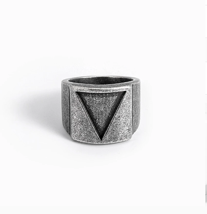 

Vintage Viking Triangle Amulet Metal Ring Nordic Men's Classic Casual Jewelry