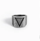 Винтажный амулет в виде треугольника викингов, металлическое кольцо, мужские классические повседневные украшения в скандинавском стиле