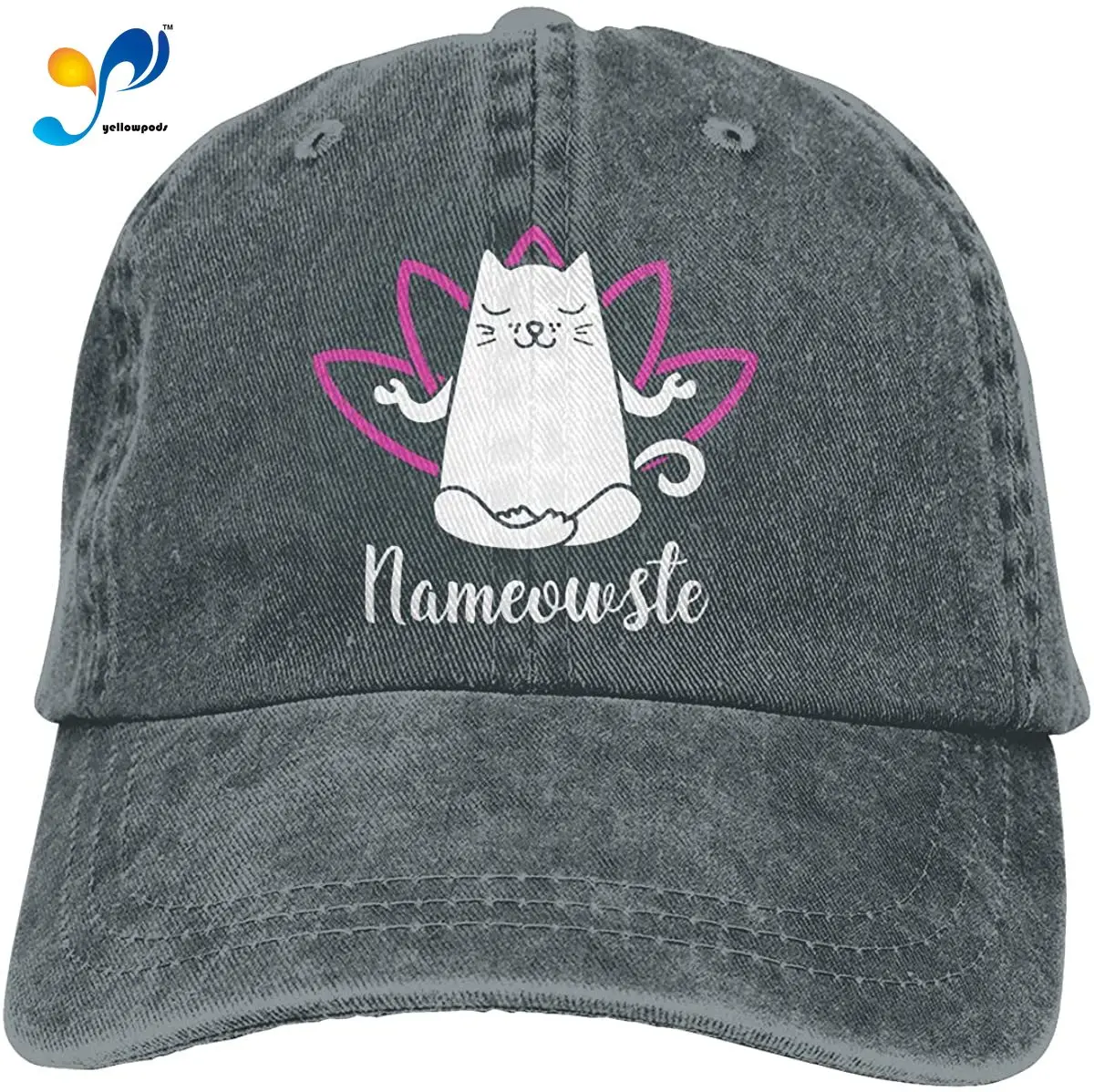 

Nameowste Cat In Yoga Pose Washed Twill Baseball Caps Adjustable Hat Funny Humor Irony Graphics Of Adult Gift Deep Heather
