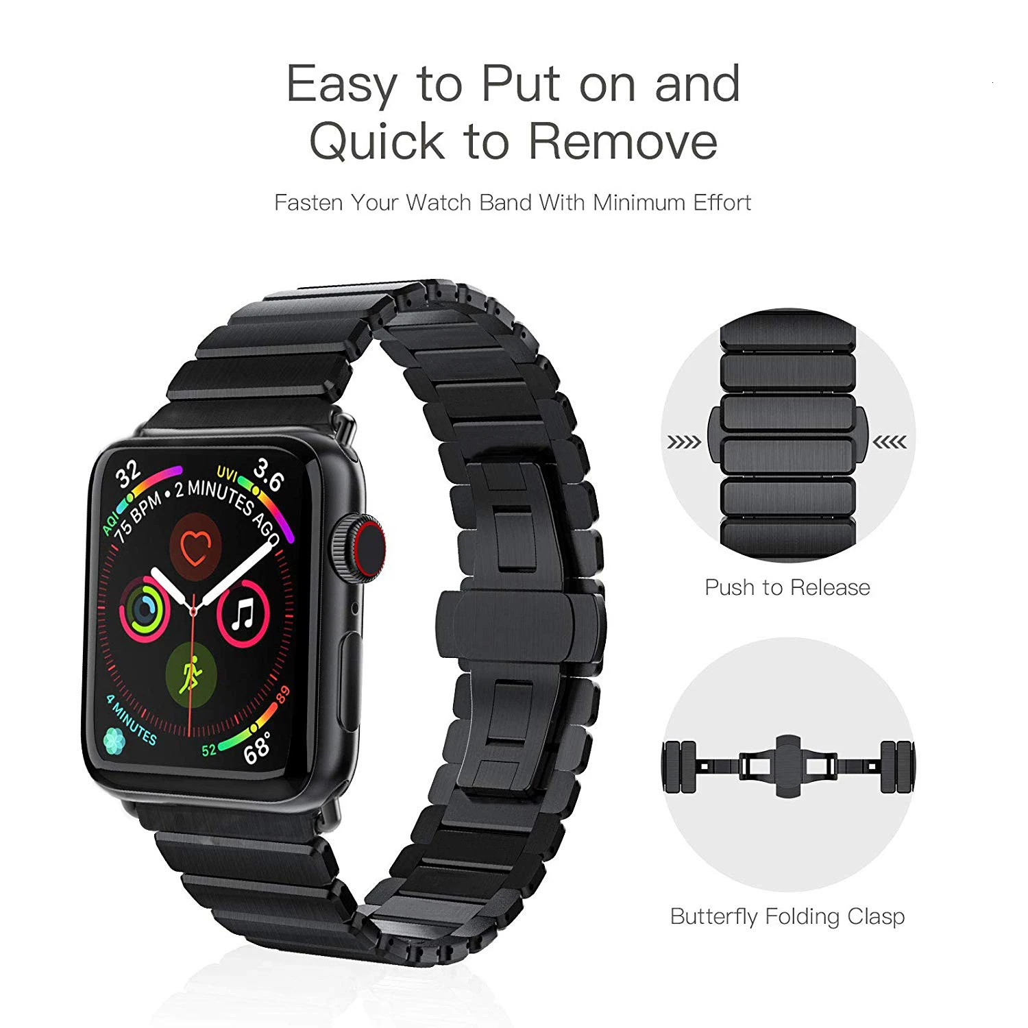 Ремешок из нержавеющей стали для apple watch band 44 мм 40 сменный Браслет смарт-часов iWatch