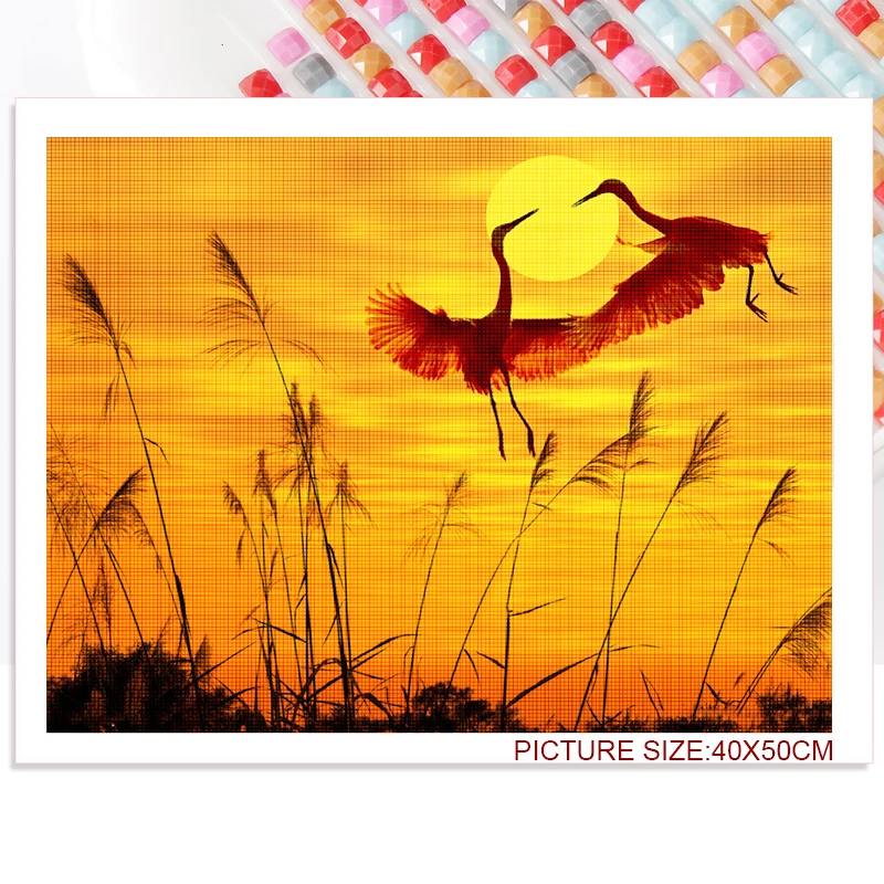 

Diy Modern Animal Diamond Decoration Painting Tiger and Crane Prey Square Diamond Round Diamond Customizable Home Decoration