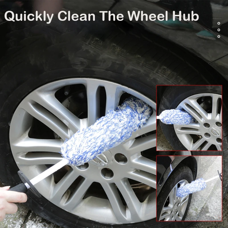 

Автомобильная щетка из микрофибры, нескользящая ручка, Легкая очистка колесных дисков, спиц, цилиндра, тормозной суппорт, ремонтные инструм...