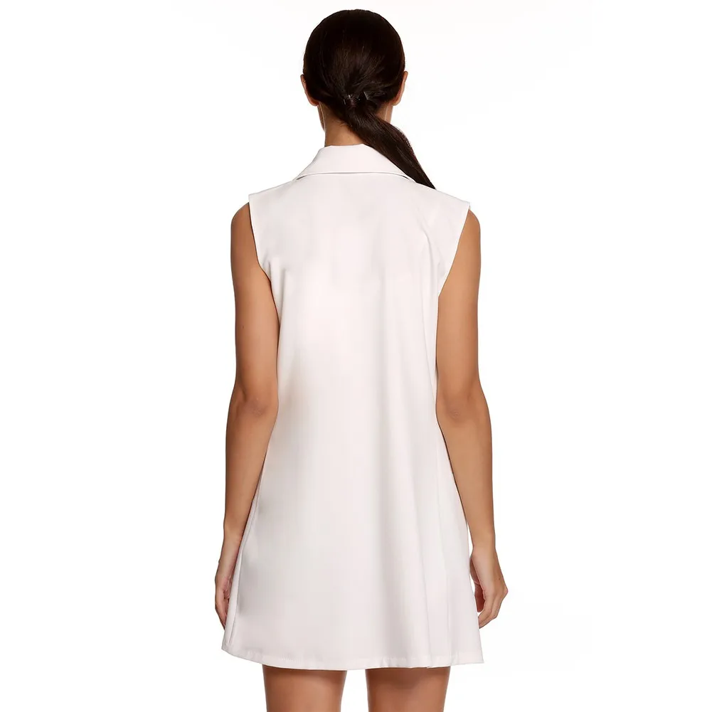

Women Fashion elegant office lady pocket coat sleeveless vests jacket outwear casual brand WaistCoat colete feminino