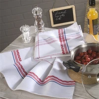 1pc white linen cotton grid thicken wine glass cup cleaning cloth tea towel absorbent table kitchen cleaning dish cloth50x70cm