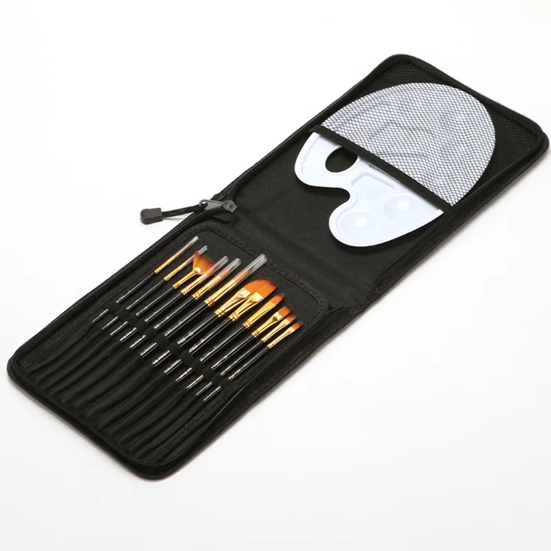 

12Pcs Artist Paint Brushes Set for Watercolor Acrylic Gouache Painting H-best