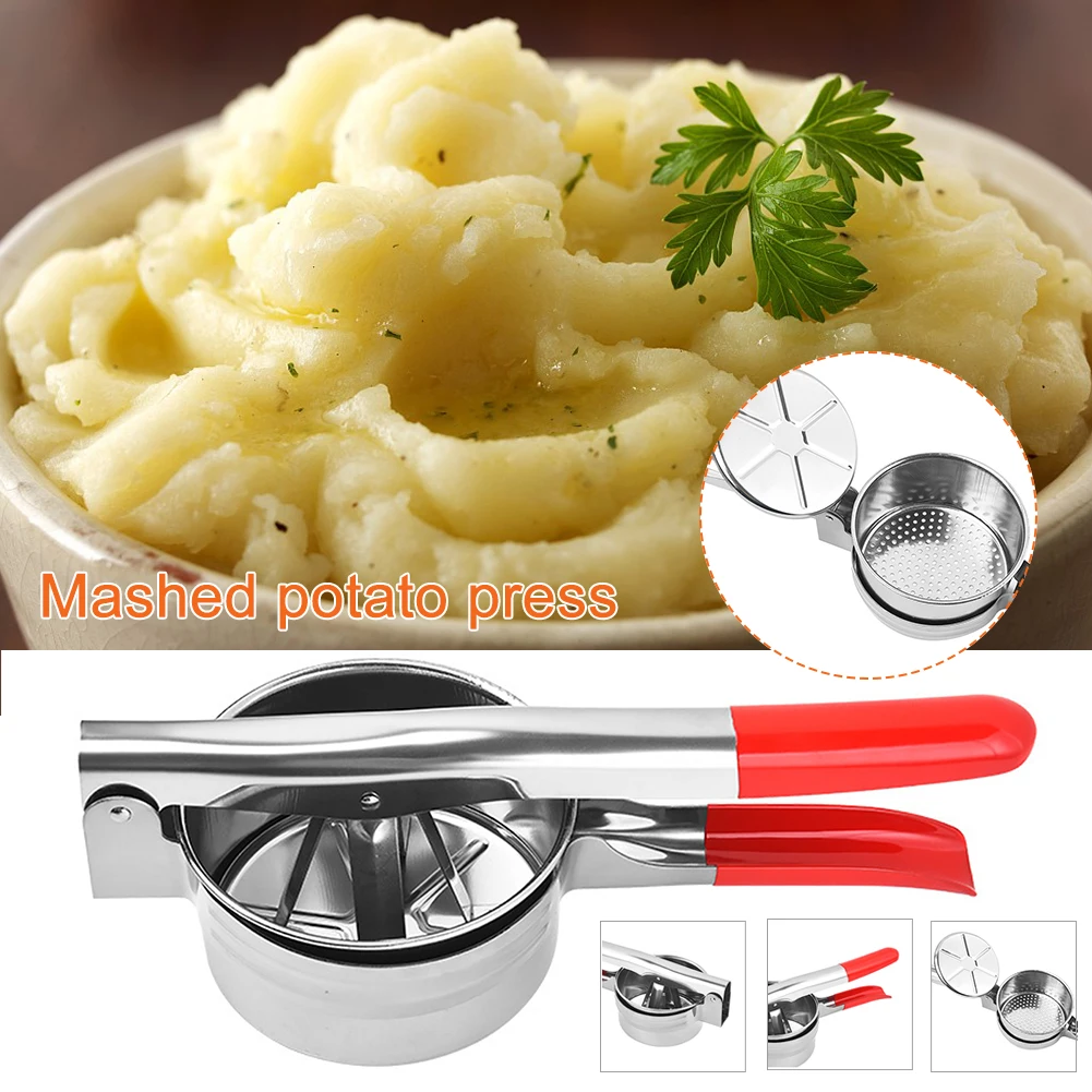 

Portable Practical Cooking Kitchen Tool Stainless Steel Crusher Homemade Potato Ricer Fruit Masher Easy Clean With Handle Press