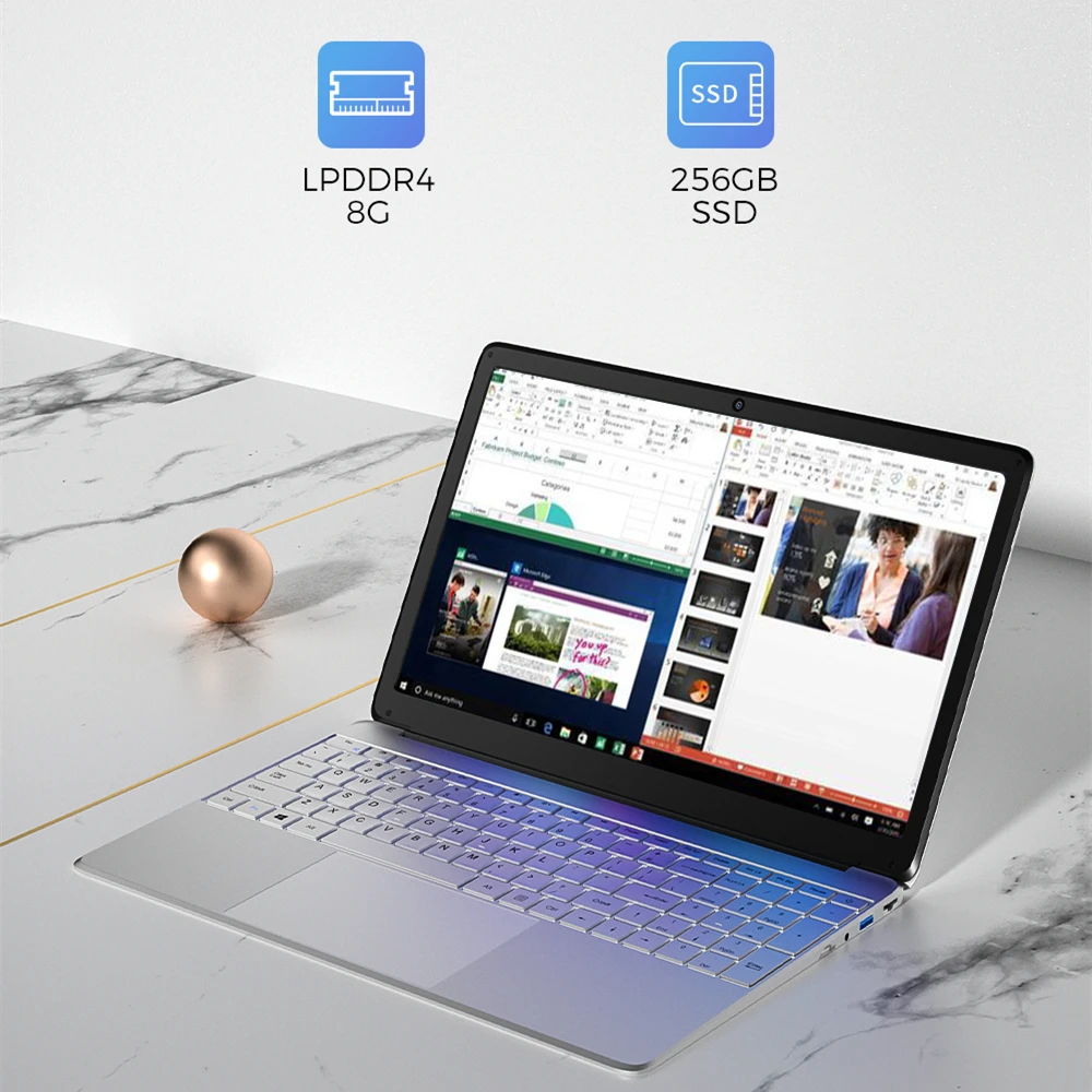 KUU A8S PRO 15 6-дюймовый ноутбук 8 Гб DDR4 RAM 256 ГБ SSD intel N4125 четырехъядерный с 200 Вт