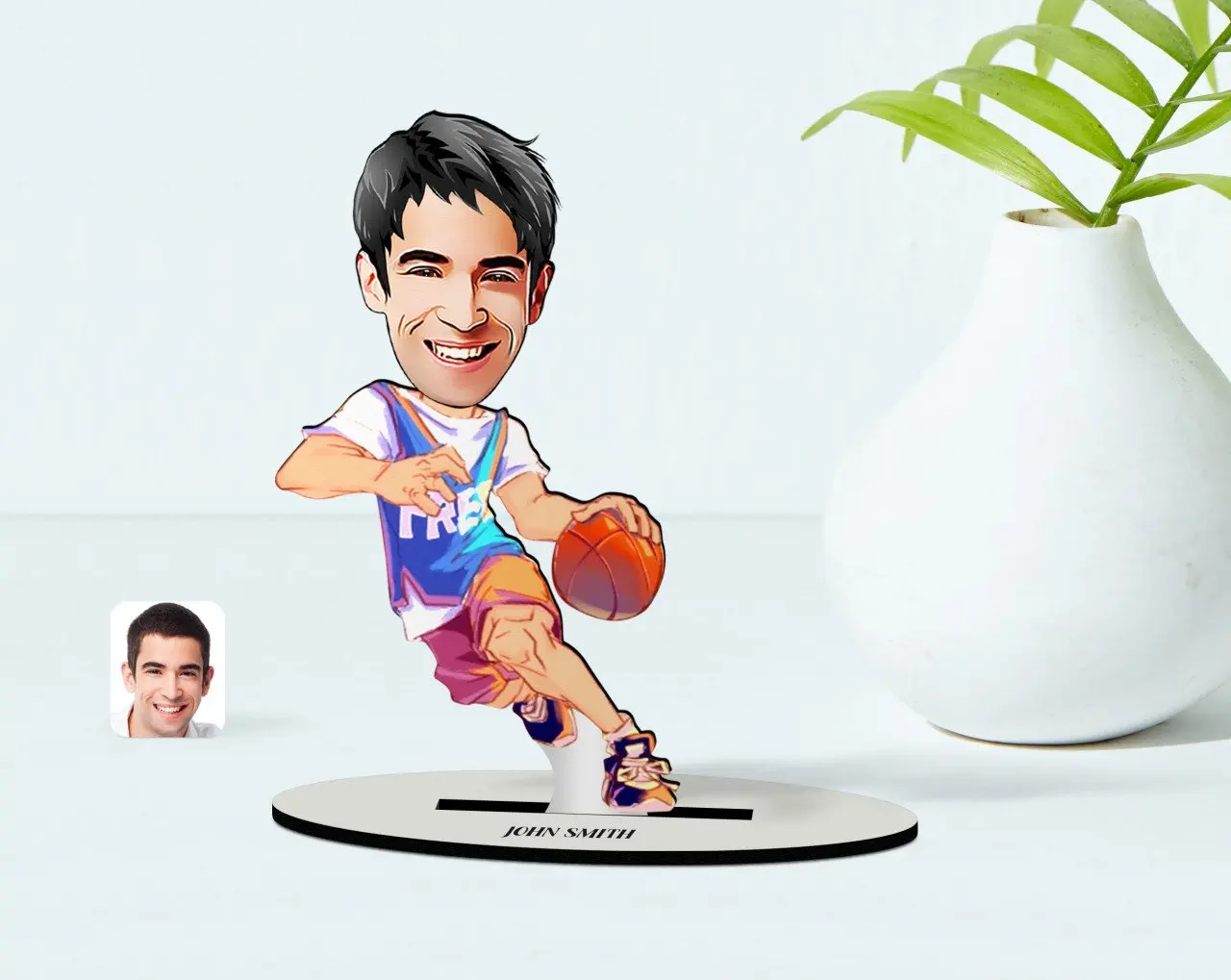 

Персонализированный мужской баскетбольный плеер карикатура деревянная безделушка Модель-2