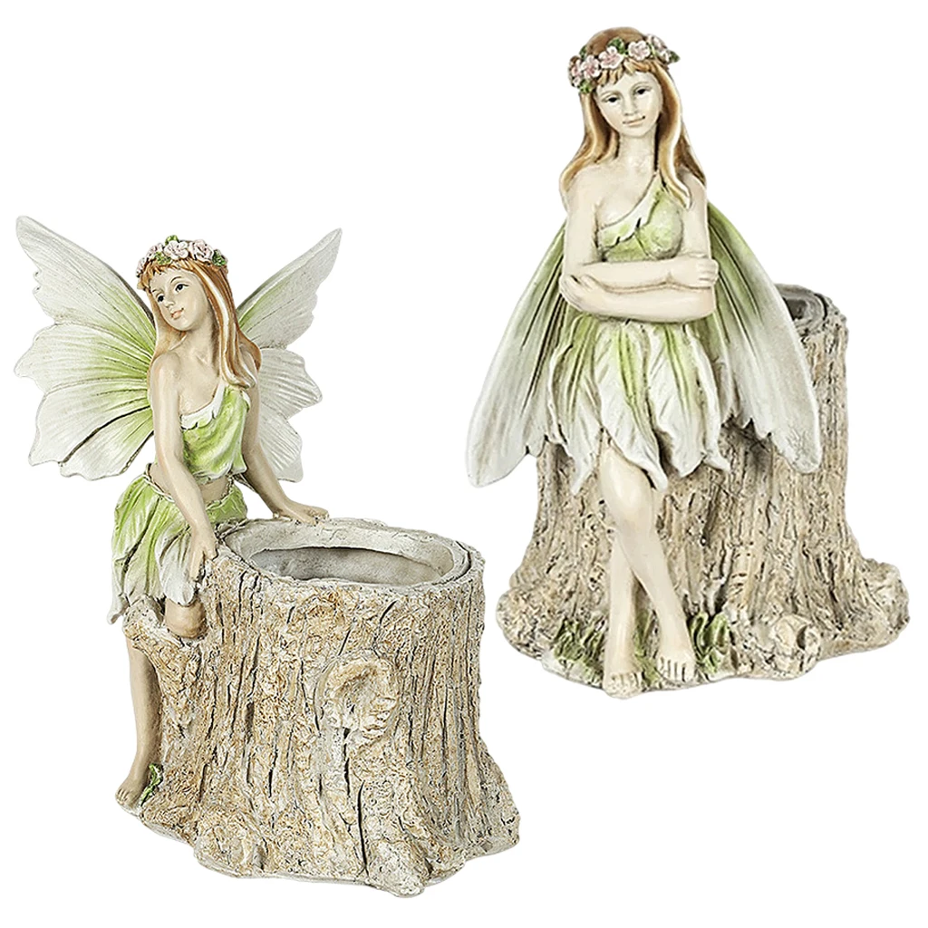 

Fairies Figurines Planter Lovely Garden Statue Decoration Home Furnishing