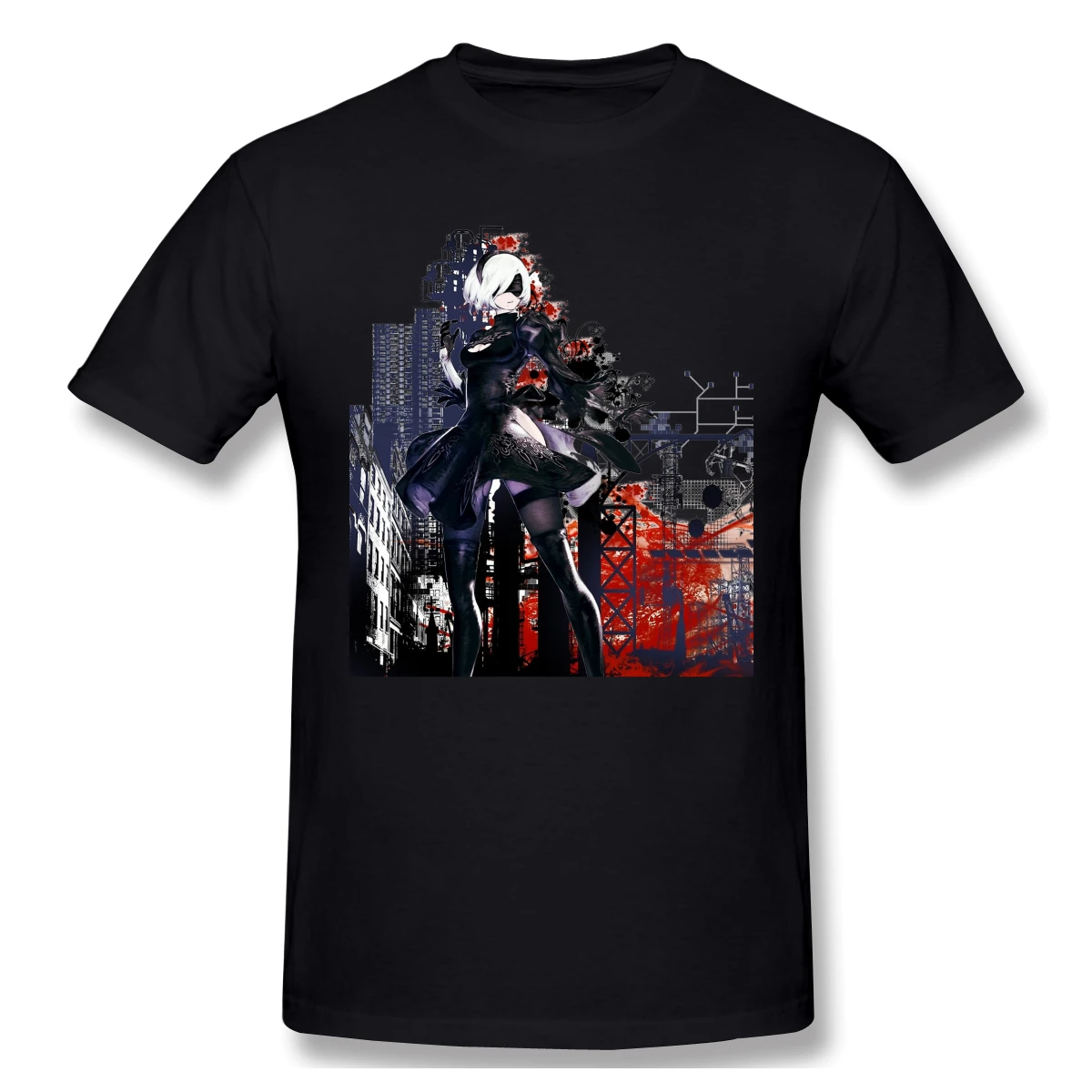 Футболка с графическим принтом Nier Automata белая футболка NieR летние большие