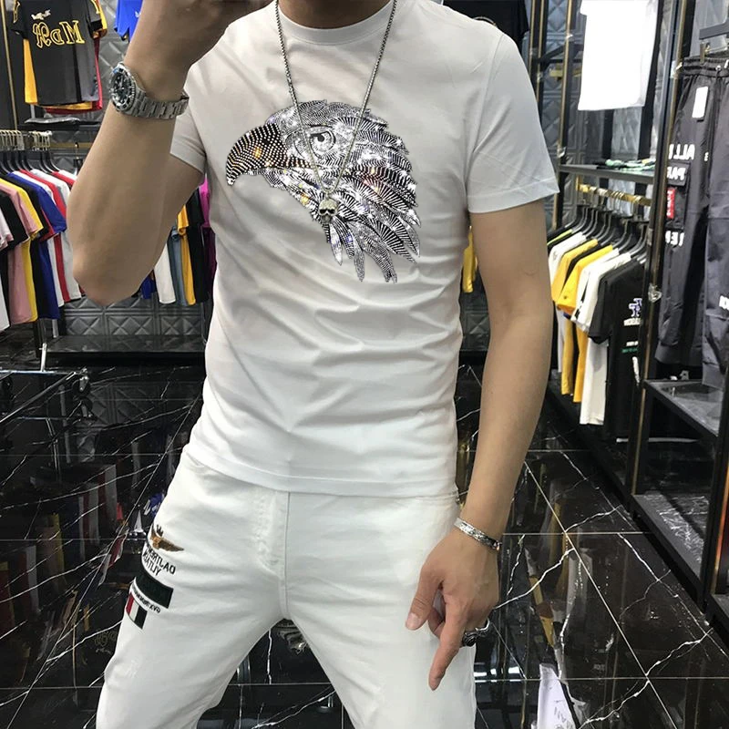 top quality popular mens 2021 night t shirt brand super hot diamond element short sleeve plus size free global shipping