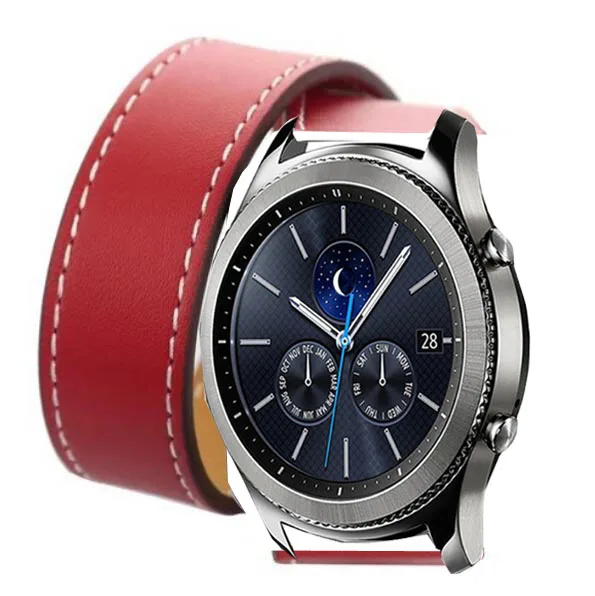 Длинный кожаный ремешок для часов galaxy 22 мм 46 s3 pebble time Ticwatch S S2 1 pro extral amazfit 2 s 3 GTR pace