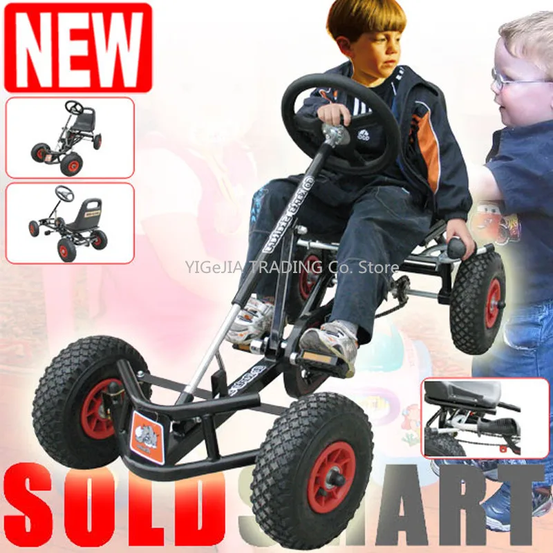 Children 12 Inch Air Wheel Rubber Tyre Pedal Go Karts, 4 Wheeled Kids Exercise GoKart