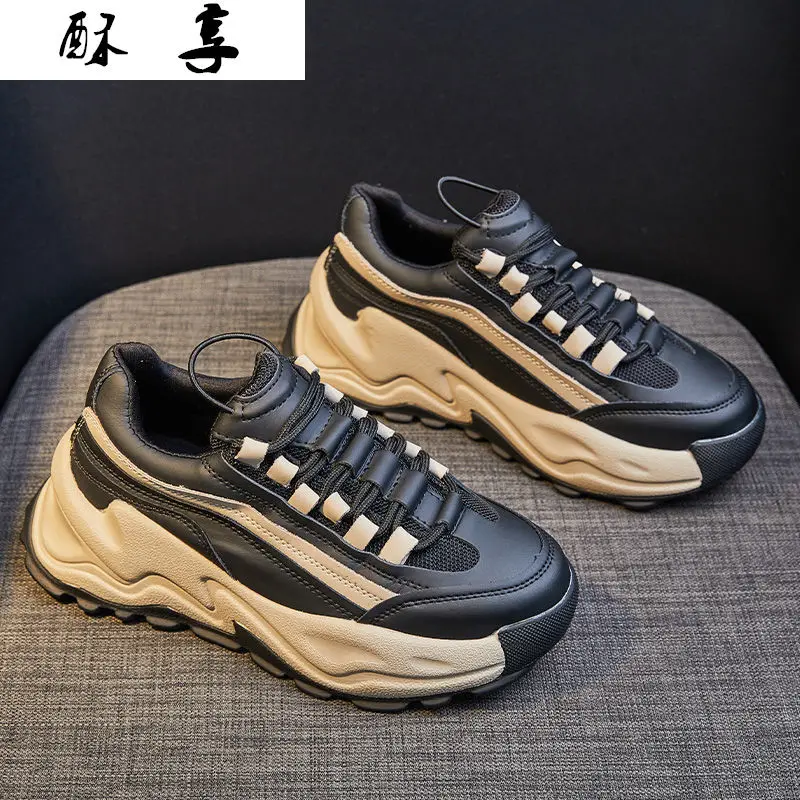 

2021 Spring New Women's Casual Shoes Comfortable Lace-up Sneakers Women's Shoes Thick-soled Increased Women's Vulcanized Shoes