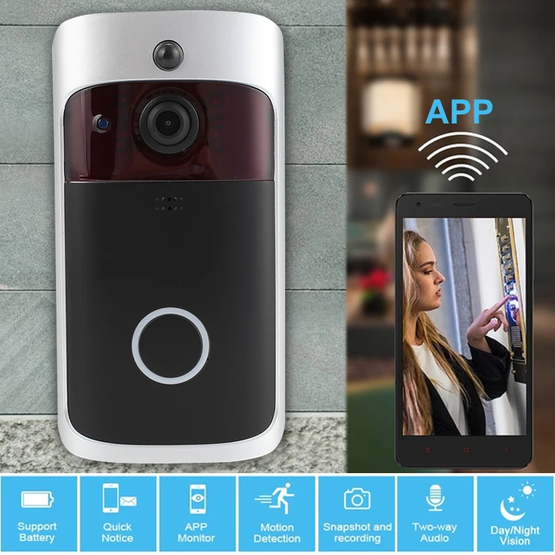 Универсальный домофон WiFi беспроводной дверной звонок видео Регистраторы