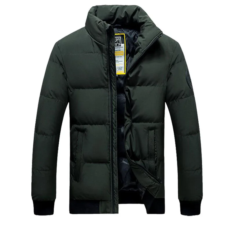 New Style Of Padded Jacket Autumn And Winter Korean Thick Down Padded Jacket Short Men's Collarless Jacket Tide