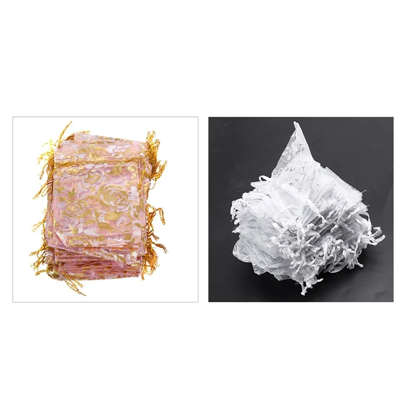 

100 шт., подарочные мешочки из органзы, 7 Х9 см