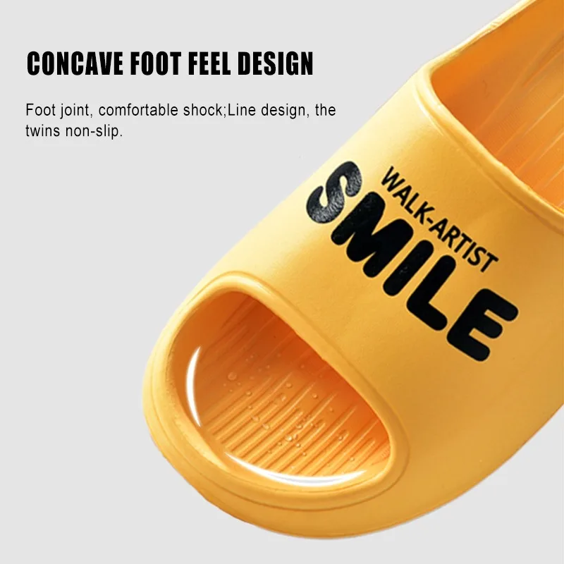 

Couple Home Soft Slippers Thick Sole Non-slip EVA Indoor Shoes Flat Slides Men Women Beach Outdoor Flip Flops Plus Size 45