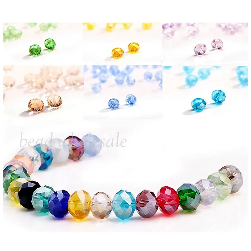 Граненые бусины разделители 6 мм 8 из хрустального стекла для изготовления