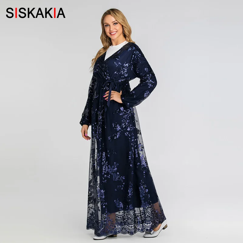 Siskakia роскошное высококачественное кружевное бронзовое платье с длинными