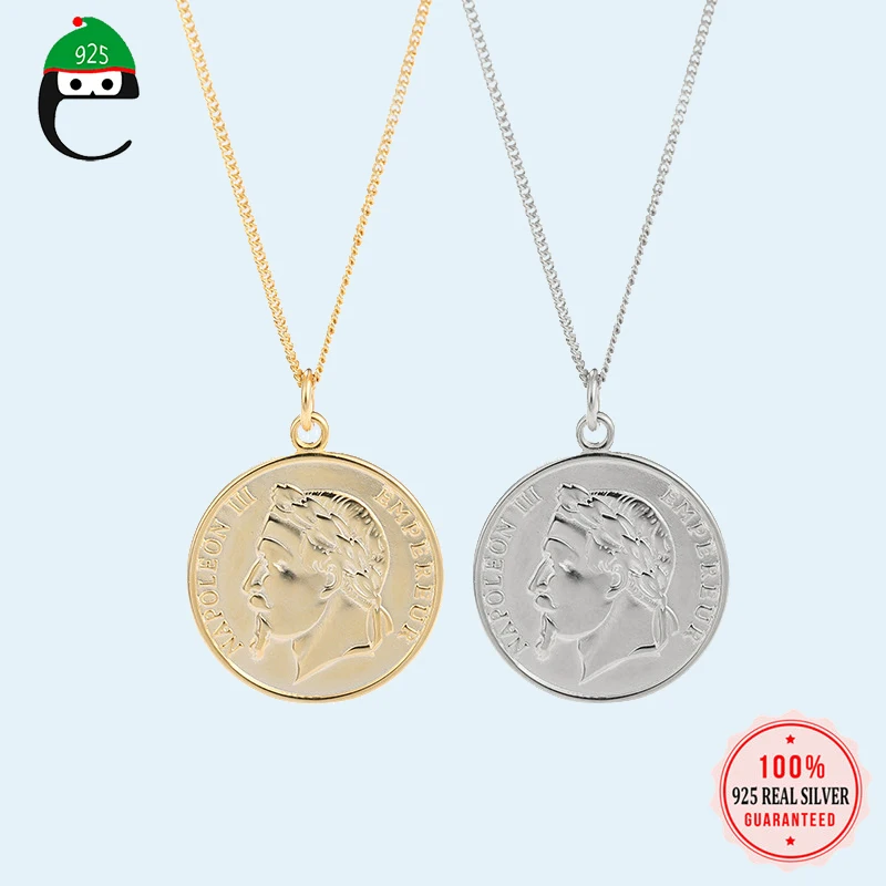 Ожерелье для монет 100% Стерлинговое Серебро 925 пробы сделанное в древнем стиле