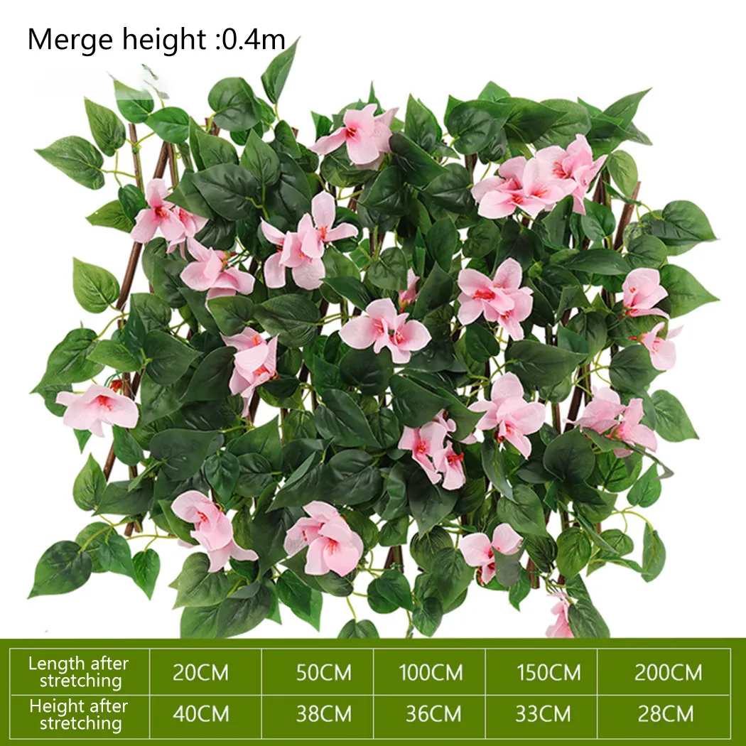 

Wood Expandable Fence Artificial Decoration Expanding Fence Flower Garden
