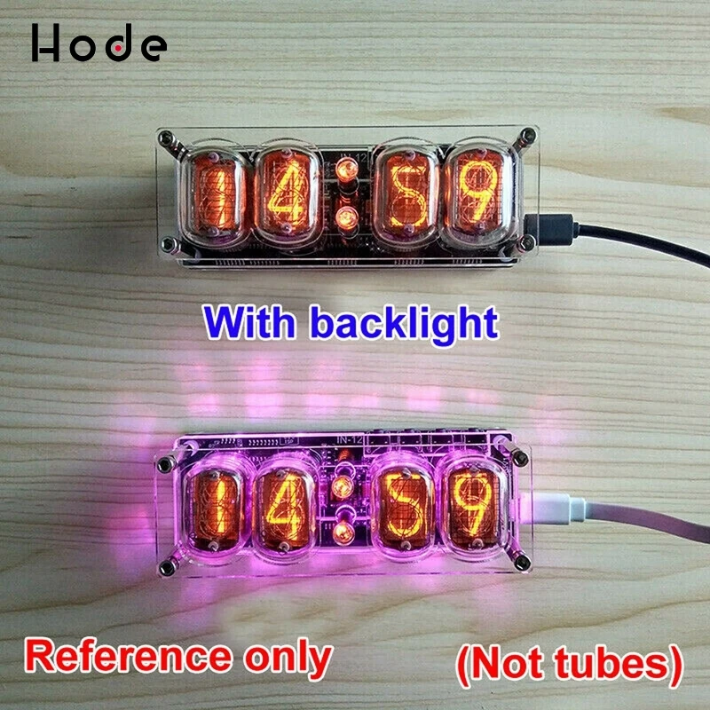 4 битные светящиеся трубчатые часы цветной светодиодный с подсветкой DS3231 Nixie bsc