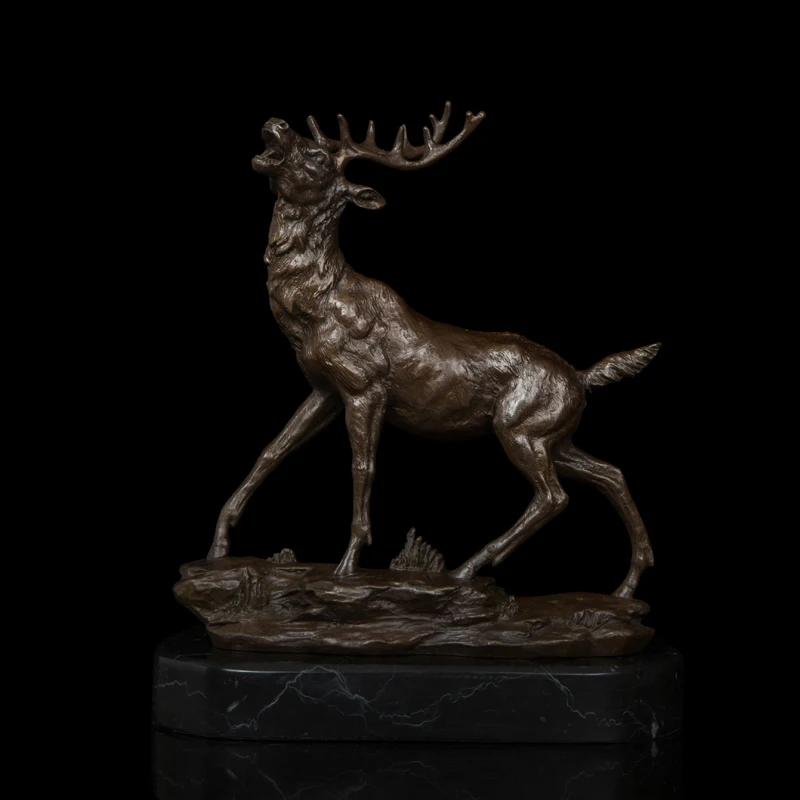 Искусство ремесла медная Sika скульптура оленя с утерянным воском метод голова