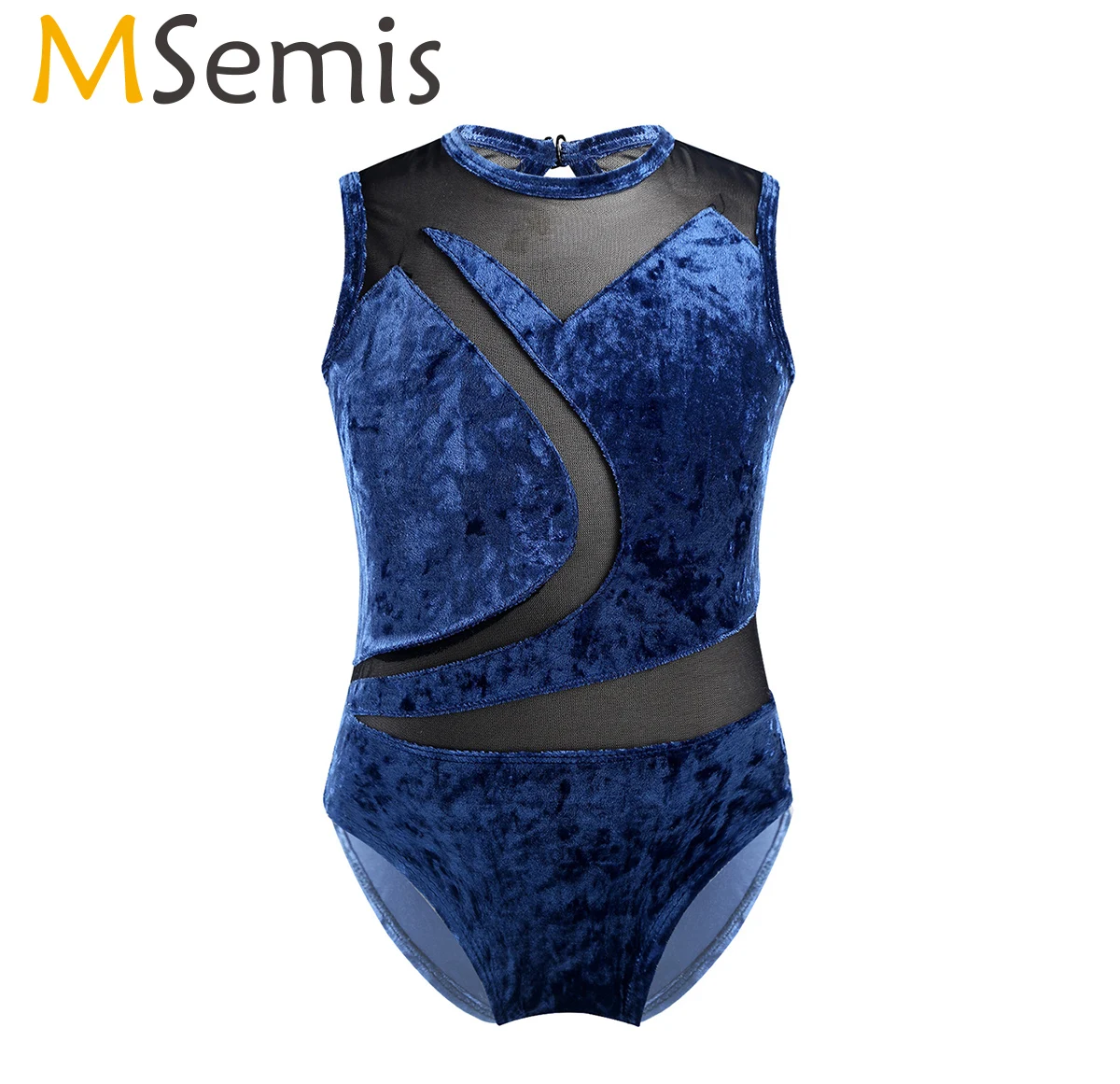 

Kids Girls Sleeveless Gymnastics Leotard Jumpsuit Boydusit Pleuche Mesh Splice Cutout Back Ballet Dress Lyrical Dance Costumes