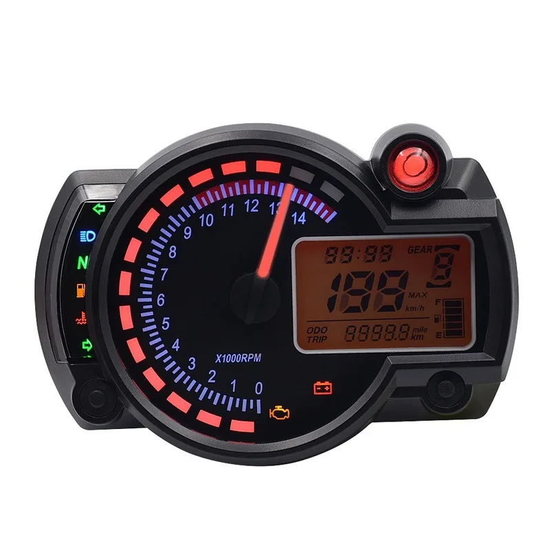 

12V Motorcycle Speedometer LCD Digital Odometer Moto Dashboard Motorcycle Speedometer Meter Oil gauge Water temperature gauge