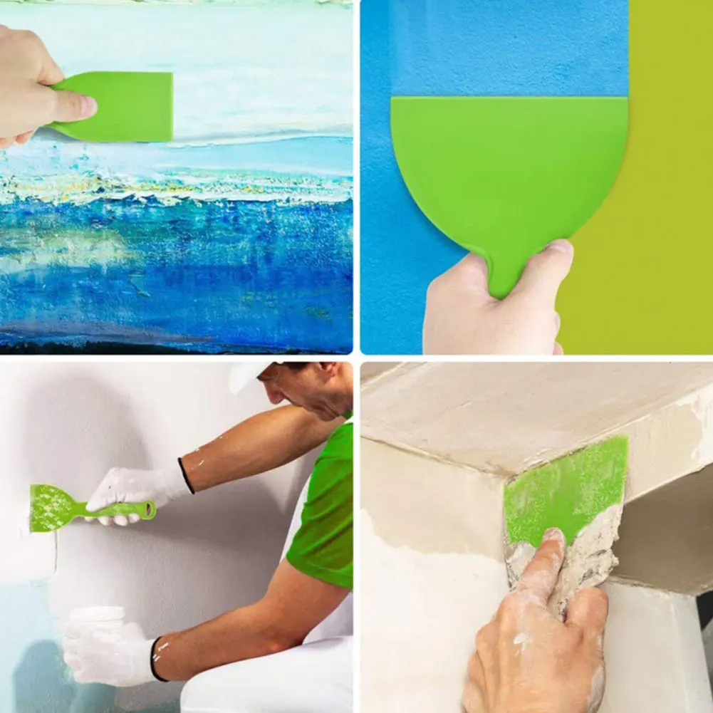 4PCS Paint Wallpaper Scraper Set 2/4/6/8inch Portable Plastic Paint Scraper Tool Green Building Tools Portable Wallpaper Scraper